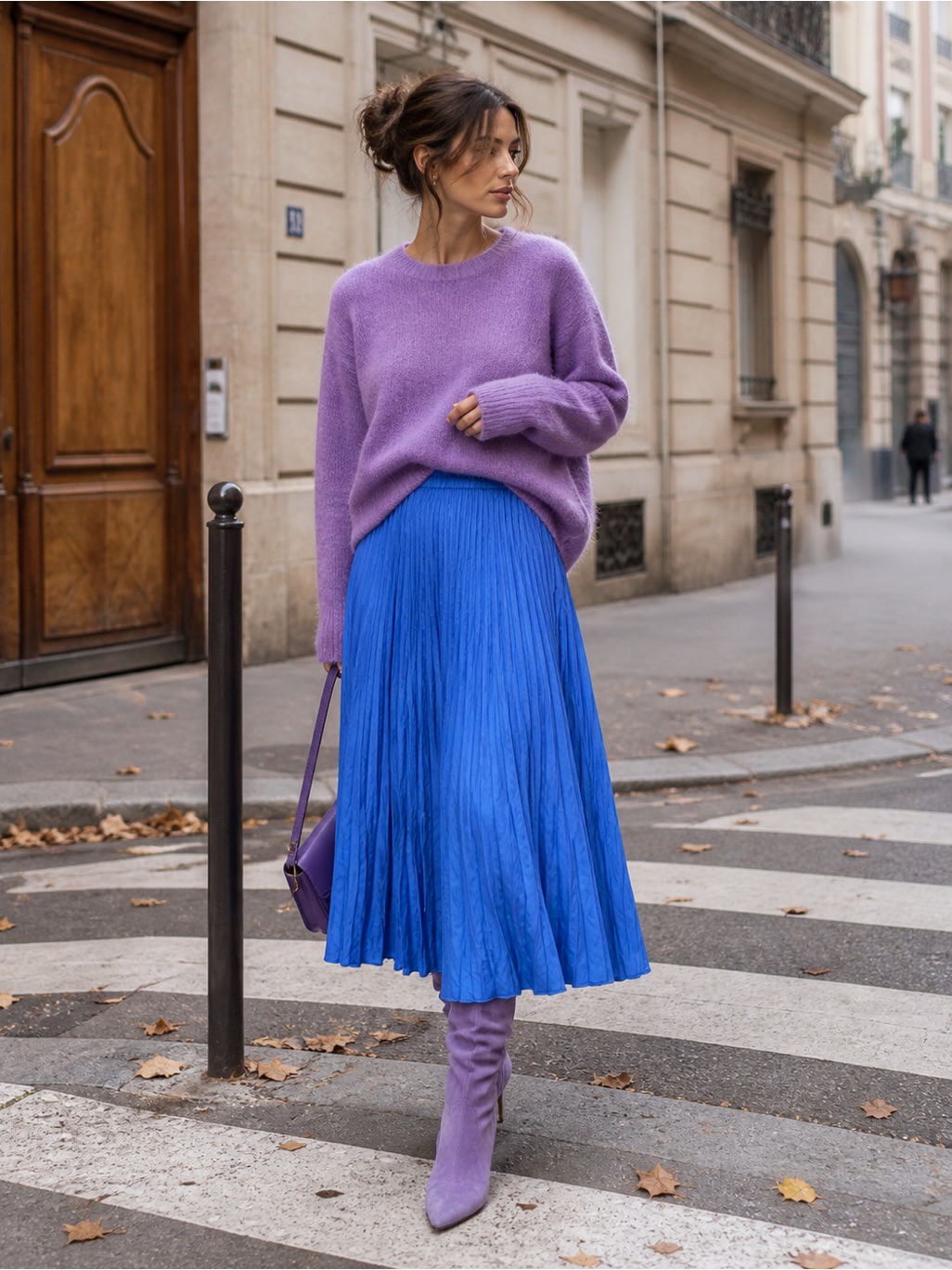Eileen Fisher Bright Blue Crushed Silk Flared Maxi Skirt